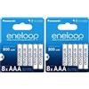 Panasonic 16x Batterie Ricaricabili Panasonic Eneloop AAA 800mAh NiMH, 2 Pacchi Da 8