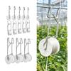 10 Ganci a rullo per pomodoro in metallo bianco con spago da 15 m per sistemi a