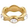 GUESS Anello Donna In Acciaio Multi Ovale Cristallo Bianco Dorato JUBR06308JWYG