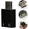 Aluminum USB Audio Adapter 7.1 External Stereo Sound Card for Pc Use