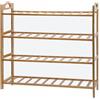 Scarpiera in Legno Bambu a 4 Ripiani Porta Scarpe Scaffale Mobile Bamboo