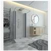 Box doccia 3 lati in pvc a soffietto cm.90x90x90, riducibile su misura