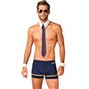 OBSESSIVE Costume da pilota da uomo con boxer, cravatta e occhiali da sole 3