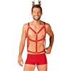 Costume da renna da uomo con shorts, imbracatura e mollette per capelli MR-REIND
