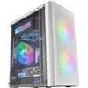 MARS GAMING Case PC compatto con tripla ventola MC300 MICRO-ATX FRGB 3X120MM