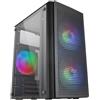 MARS GAMING Case PC compatto con tripla ventola MC300 MICRO-ATX FRGB 3X120MM