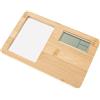 Beige Wood and Plastic Digital Clock with Picture Frame Alarm for Office