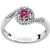 Comete Anello Oro Bianco 18 kt 750 Rubini Diamanti Comete Gioielli Donna ANB 1387