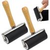 Ink Roller Tool for Printmaking Durable Bamboo Handle Black Roller