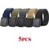 Lotto di 5 cinture fibbie in nylon auto 125 cm grigio militare nero blu...