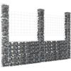 vidaXL Gabbione a U con 3 Pali in Ferro 260x20x200 cm