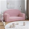 vidaXL Divano per Bambini a 2 Posti Rosa in Morbido Peluche