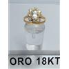 Anello in oro giallo 750 18 kt carati con pietre bianche gr. 2,0 misura 17 +2lav