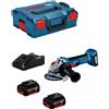 Bosch Smerigliatrice Angolare BOSCH GWS 18V-8 125mm (2 x 4,0 Ah + GAL18V-40 + L-Boxx 1