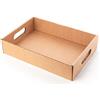 ONLY BOXES, Vassoio - Cestino in cartone con manici, 33 x 22 x 7, 10 pezzi