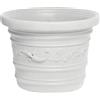 VASO TONDO FESTONATO Ø 60 cm Colore BIANCO in Resina con doppio BORDO