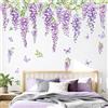 Does not apply ADESIVI MURALI FIORI VIOLA GLICINE FLOREALE GRANDE DECORAZIONE PARETE DESIGN MOD