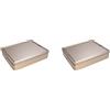 Scatole Portaoggetti Rettangolari in Metallo Finitura Argento 30x20x6,5cm Impila