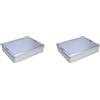 Scatole Portaoggetti Rettangolari in Metallo Finitura Argento 30x20x6,5cm Impila
