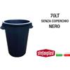 Stefanplast Pattumiera Bidone Nero 70 Litri Senza Coperchio - Ø45X60H Cm