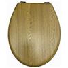Cleafe Copriwater Universale Tavoletta WC Bagno in Legno con Cerniere in Acciaio Inox