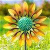MeyRolizn Girandola a vento in piedi con girasole, girandola per esterni, con paletto, mulino a vento in metallo, decorazioni artistiche per giardino, prato e cortile (1 pezzo, giallo)