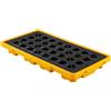 VEVOR Pallet di Contenimento per Fusti, Vasca di Raccolta Antisversamento Modulare per 2 Fusti, Capacità 79,5 L, Portata Max 2000 kg, Piattaforma in Polietilene con Scarico, 131,6 x 68 x 15 cm, Giallo
