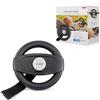 reer Volante per passeggino con clacson per passeggino e passeggino | Girevole a 360°, suoni di clic, clacson, senza batterie, fissaggio in fino a Ø 3,5 cm, Ø 16,5 cm, plastica, nero/grigio