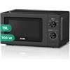 Svan Microonde 19 Litri Base Nero SMW19700N, 700W, Programmi, Modalità Scongelamento, Rivestimento Interno, Facile Pulizia, Timer 30min