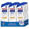 Sanex Cura esperta naturale gel doccia, confezione da 12 x 600 ml, gel da bagno per pelle secca, deterge delicatamente, idrata la pelle, con olio di germe di grano, complesso prebiotico e post-biotico