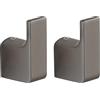 Gedy PIRENEI Appendiabiti Asciugamano Bagno 2 Pezzi, Ottone, Gun Metallo, 2 x 3,3 x 5,3, Trattamento PVD