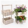 2 Fioriere Legno a 2 Piani Rustiche con Telo Shabby Balcone Giardino vrticale