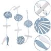 Reusable Wooden Nautical Wall Art Fish Hanging Pendant for Mediterranean Decor