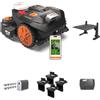 Worx Landroid Vision Cloud WR306E 2WD Robot Tagliaerba con Garage, Modulo Find My Landroid, Set Spazzole Ruote e Lame Long-Life, Senza Filo Perimetrale per 600 m²