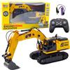 LEAN TOYS Escavatore cingolato telecomandato RC con suoni, 9 canali, 2,4 GHz