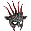W WIDMANN MILANO Party Fashion - Maschera da mostro infernale per adulti | Mezza maschera da demone con corna rosse per costumi da diavolo o da demone, Halloween, Carnevale, feste a tema
