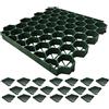 Relaxdays Griglia per prato in plastica, set 20 pz, 4x50x50 cm, verde scuro | Carrabile senza sottofondo