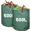 Sacco Da Giardino, 2 X 500 L, Stabile Sacco per Rifiuti Da Giardino