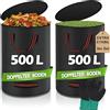 2 Sacchi per Rifiuti Da Giardino Da 500 L, Robusti Con Coperchio, Sacco Da Giard