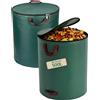 2 Sacchi per Rifiuti Da Giardino, Stabili, Con Coperchio, 500 L, Colore Verde