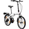 Zündapp Bicicletta pieghevole ZF20 Speed, 20 pollici, portata 120 kg, bianca - N