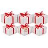 Lavatelli Perfect 6 Scatole Regalo con Coperchio, Velina e Nastro, 2 Misure | 6 scatole regalo bianche in cartone: 3 da 29x29x14 e 3 da 34x34x16 cm, con 3 fogli di carta velina e 3 nastri rossi