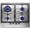 PremierTech Piano Cottura Gas 4 Fuochi 56x48 cm Acciaio Inox Incasso PC4G60