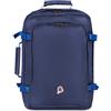 Invicta Zaino da Viaggio Freeway L Uomo Donna 47 L,Blu, 50 x 35 x 20 cm, Porta PC Laptop 15,6, Apertura a Conchiglia, Spallacci a Scomparsa
