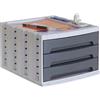 M-Office Freya Módulo Sostenible Serie 6000 Resistencia Producto 100% Reciclado Y Reciclable con 3 Cajones Grandes Y Carcasa En Color Grafito