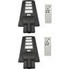 LEOFLA 2 X Lampione Stradale A Led 90W Con Pannello Solare Crepuscolare E Telecomando