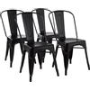 AmazonBasics Amazon Basics confezione da 4 sedie da pranzo in metallo con schienale