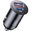INIU Caricatore Auto USB C, 60W Combinati [Type C 30W + USB A 30W], Nero PD3.0