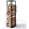LEGNAIA IN METALLO PORTALEGNA VERTICALE PER INTERNI ED ESTERNI 33X33X112 CM STOC
