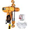 VEVOR Paranco Elettrico a Catena da 2000 kg, Paranco a Catena Doppia G100, Altezza di Sollevamento 6,1 m, con Telecomando Wireless da 100 m e Telecomando Cablato da 4,8 m, Trifase per Garage Fabbriche